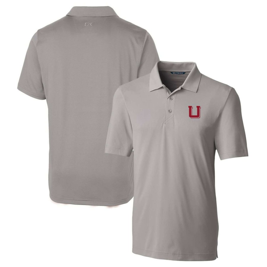 Men * | Hot Sell Men'S Cutter & Buck Gray Utah Utes Forge Stretch Polo