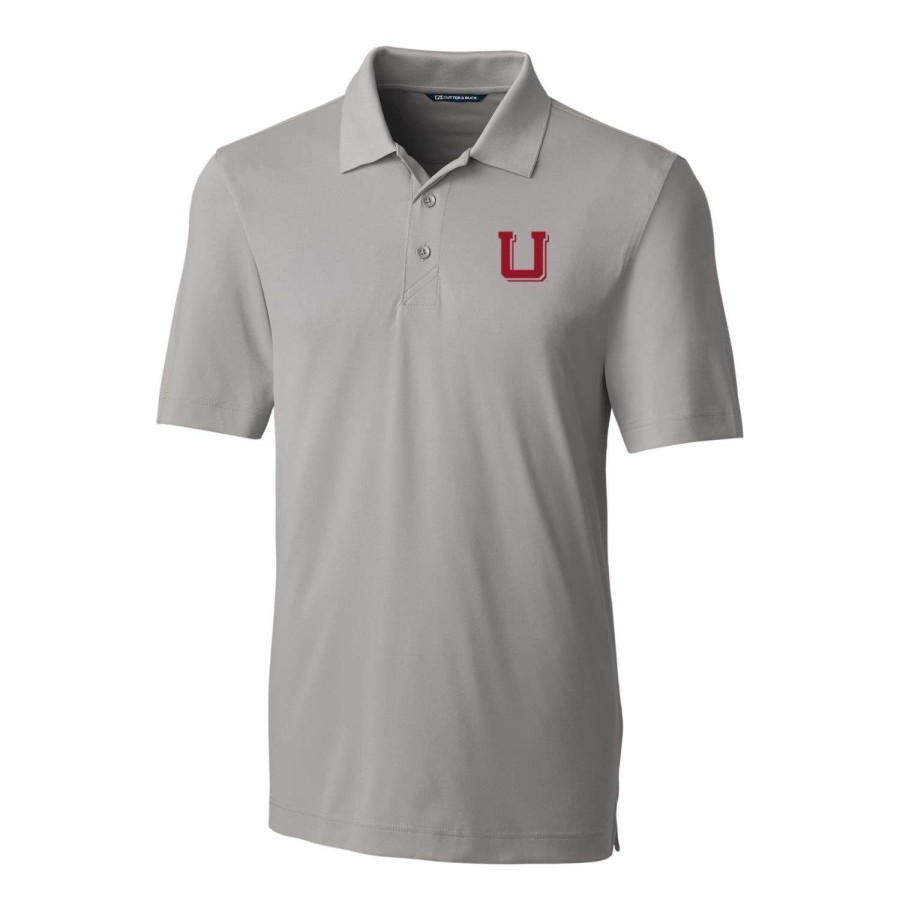 Men * | Hot Sell Men'S Cutter & Buck Gray Utah Utes Forge Stretch Polo