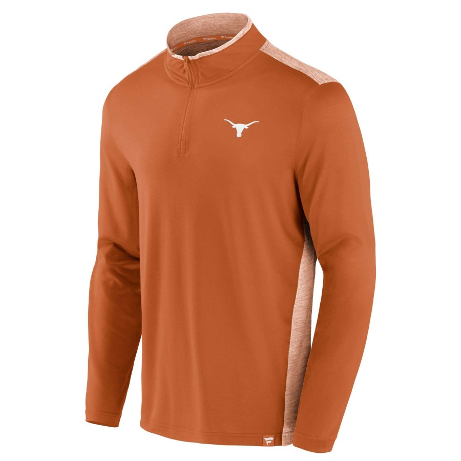 Men * | Sale Online Men'S Fanatics Branded Texas Orange Texas Longhorns Recharged Quarter-Zip Jacket