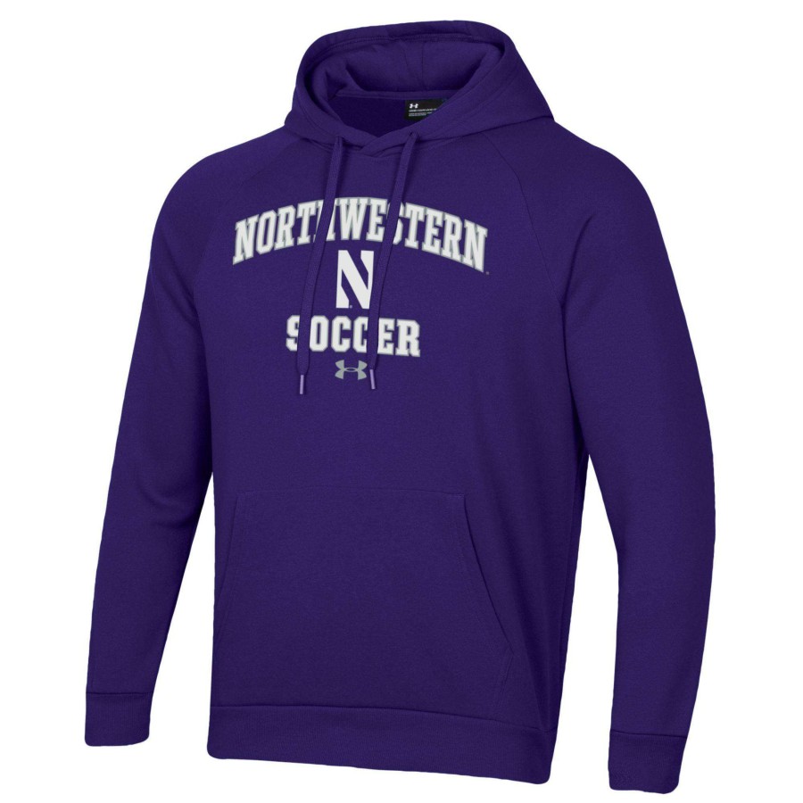 Men * | Reliable Quality Men'S Under Armour Purple Northwestern Wildcats Soccer Arch Over Pullover Hoodie