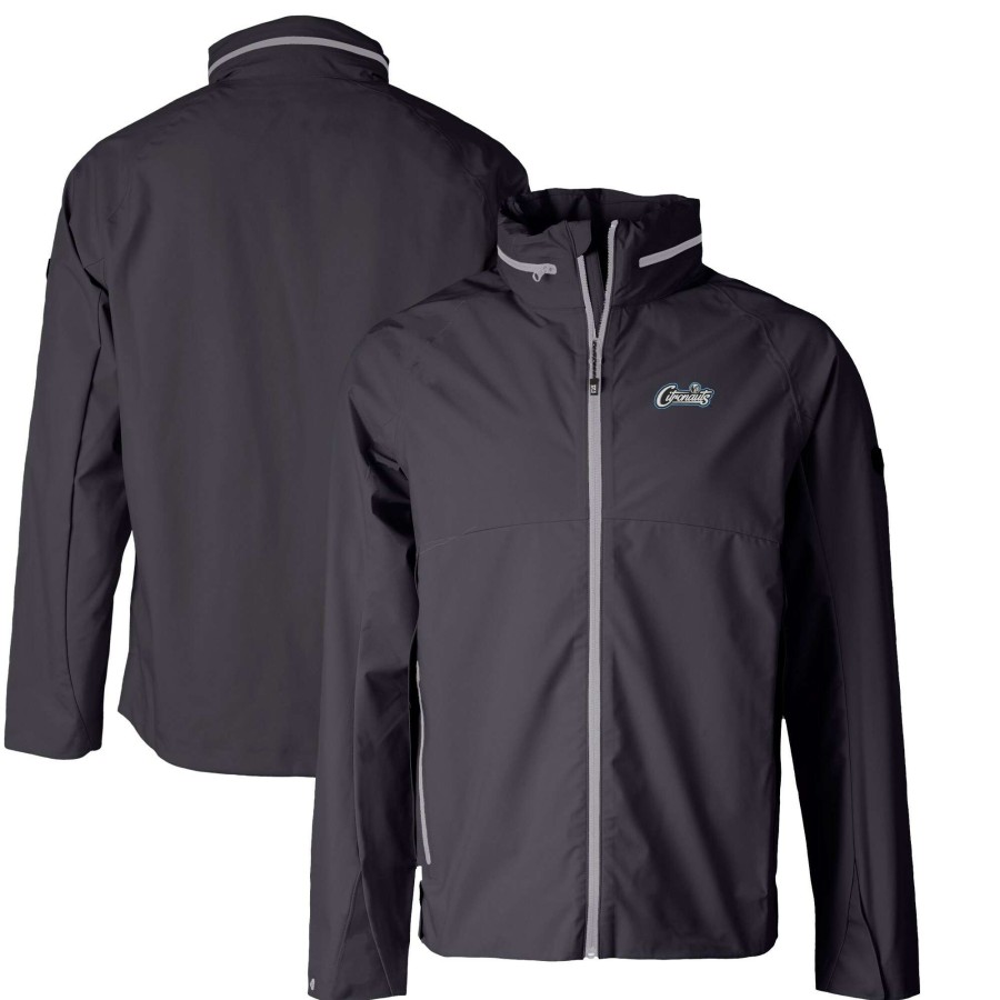 Men * | Original Men'S Cutter & Buck Black Ucf Knights Citronaut Vapor Water Repellent Stretch Full-Zip Rain Jacket