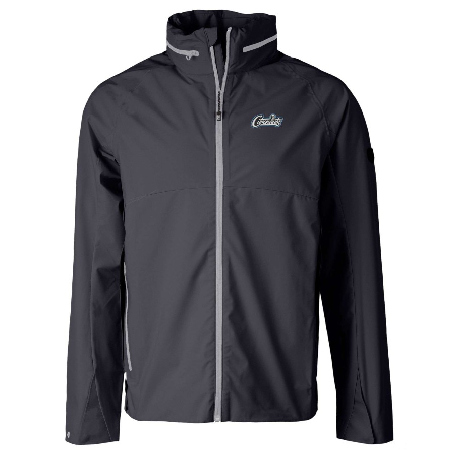 Men * | Original Men'S Cutter & Buck Black Ucf Knights Citronaut Vapor Water Repellent Stretch Full-Zip Rain Jacket