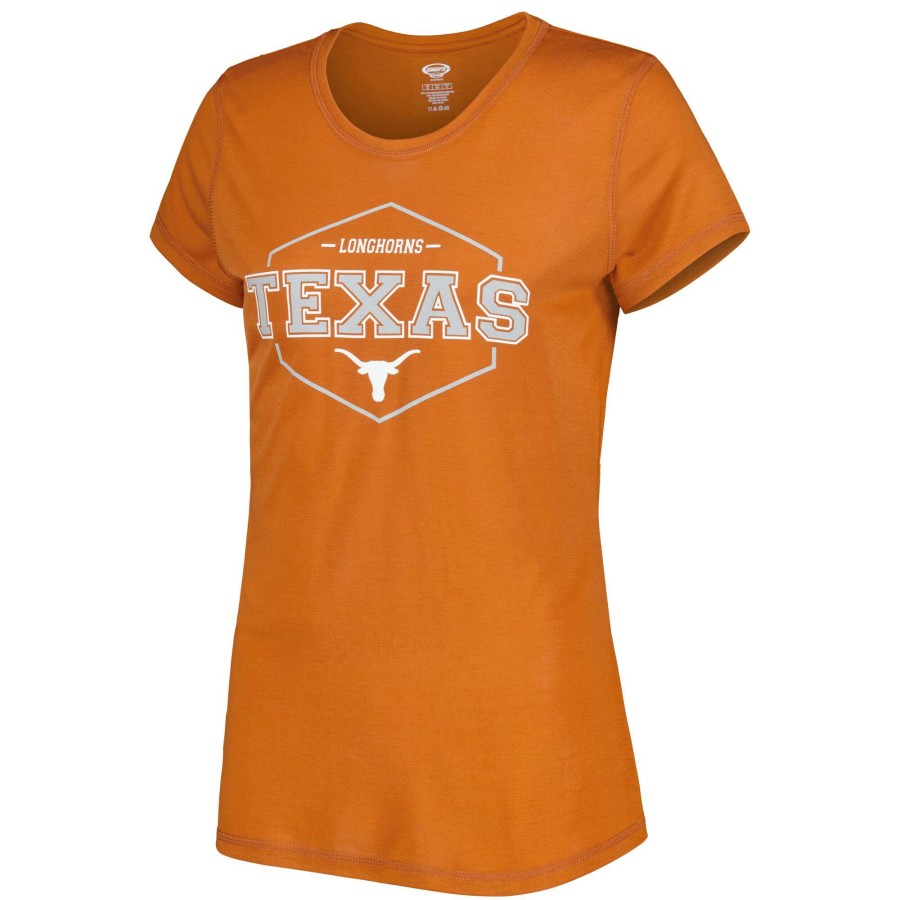 Women * | Online Sales Women'S Concepts Sport Texas Orange/White Texas Longhorns Badge T-Shirt & Flannel Pants Sleep Set