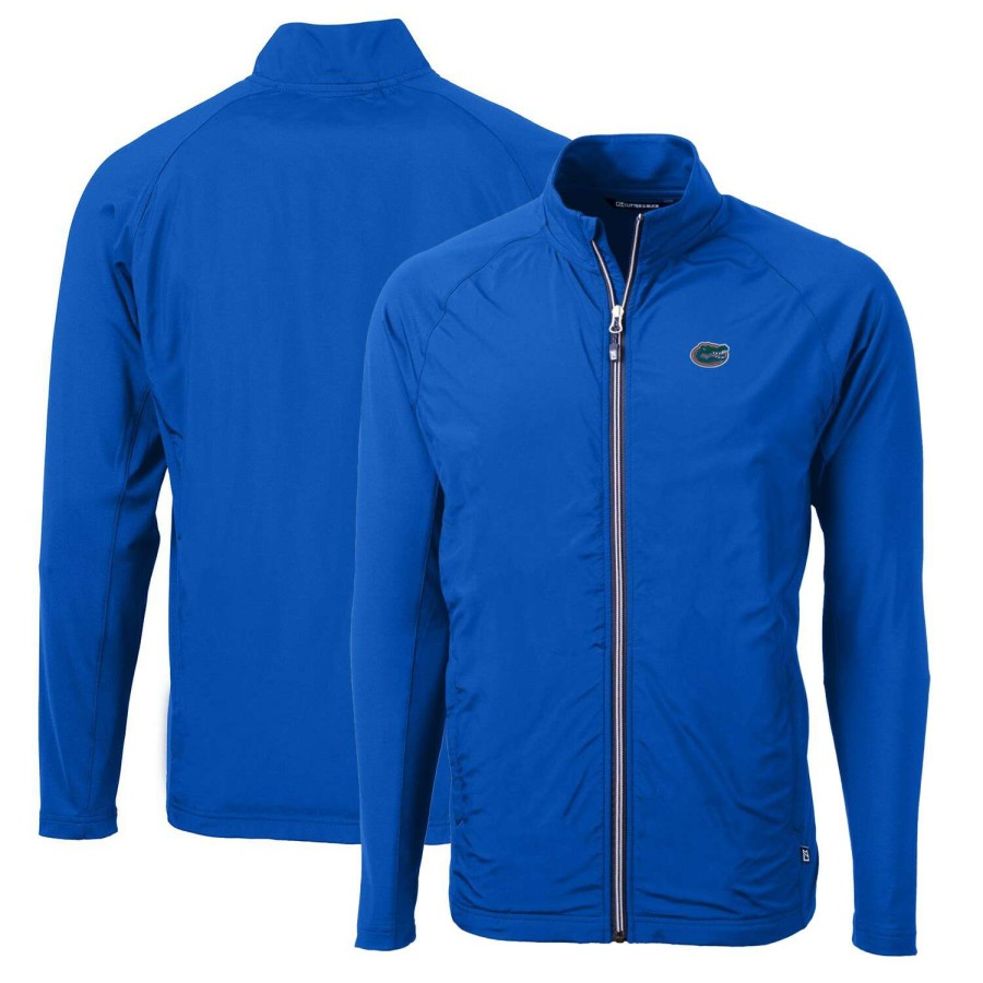 Men * | Reliable Quality Men'S Cutter & Buck Royal Florida Gators Big & Tall Adapt Eco Knit Hybrid Recycled Full-Zip Jacket