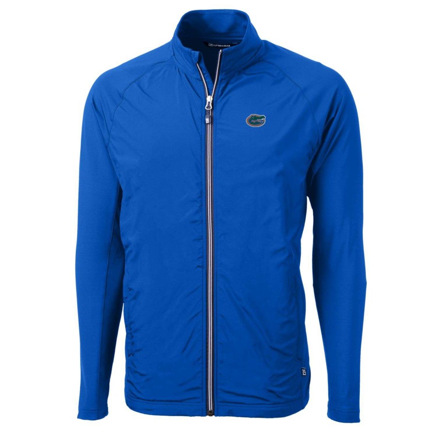 Men * | Reliable Quality Men'S Cutter & Buck Royal Florida Gators Big & Tall Adapt Eco Knit Hybrid Recycled Full-Zip Jacket