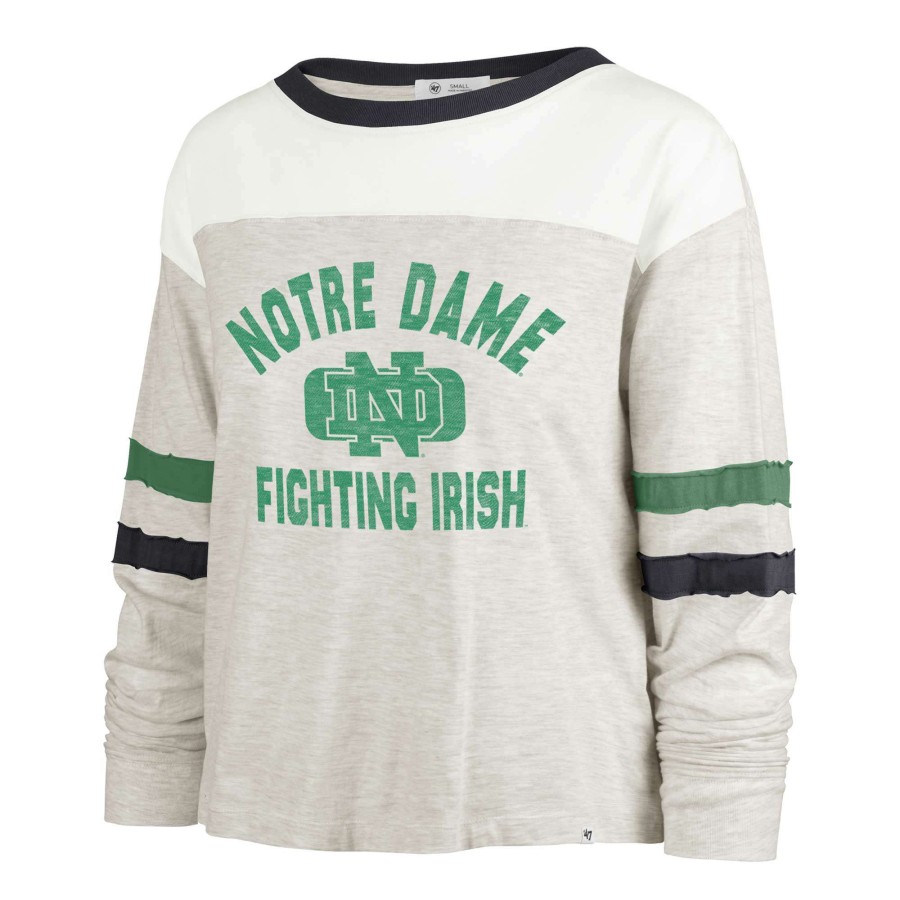 Women * | Sale Online Women'S '47 Oatmeal Notre Dame Fighting Irish All Class Lena Long Sleeve T-Shirt