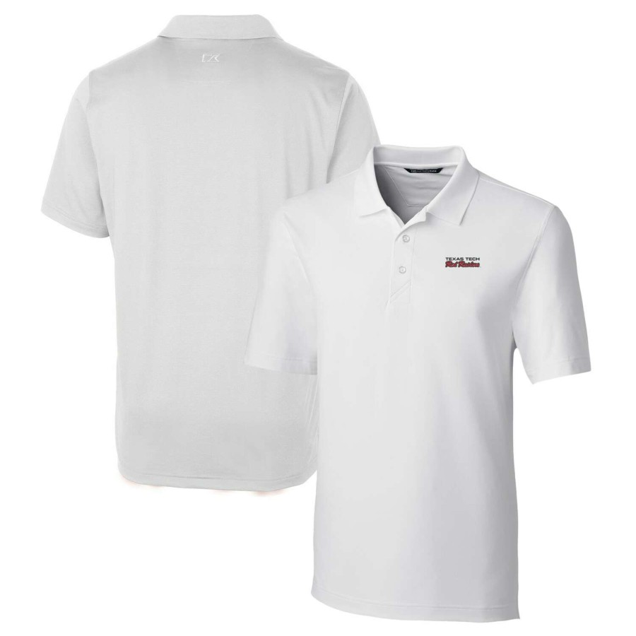 Men * | Online Discount Men'S Cutter & Buck White Texas Tech Red Raiders Forge Stretch Polo