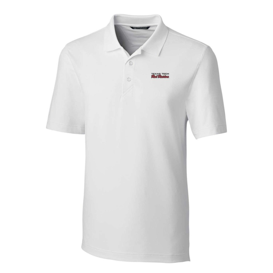 Men * | Online Discount Men'S Cutter & Buck White Texas Tech Red Raiders Forge Stretch Polo