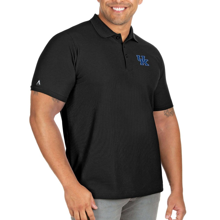 Men * | Best Sellers Men'S Antigua Black Kentucky Wildcats Big & Tall Legacy Pique Polo