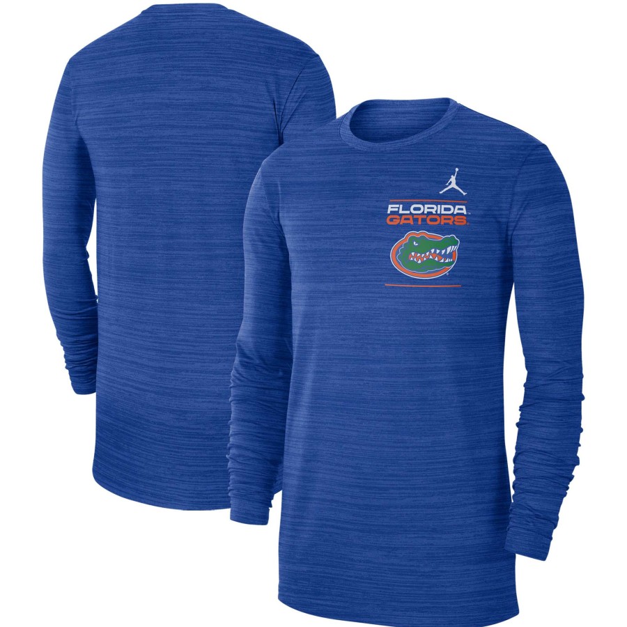 Men * | Limited Edition Men'S Jordan Brand Royal Florida Gators 2021 Sideline Velocity Space-Dye Performance Long Sleeve T-Shirt