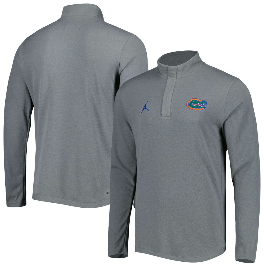 Men * | Clearance Sale Men'S Jordan Brand Anthracite Florida Gators Team Half-Zip Top