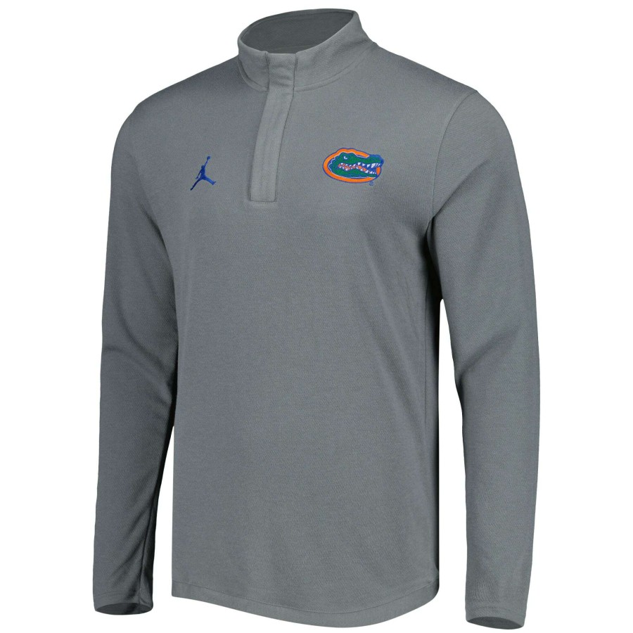 Men * | Clearance Sale Men'S Jordan Brand Anthracite Florida Gators Team Half-Zip Top