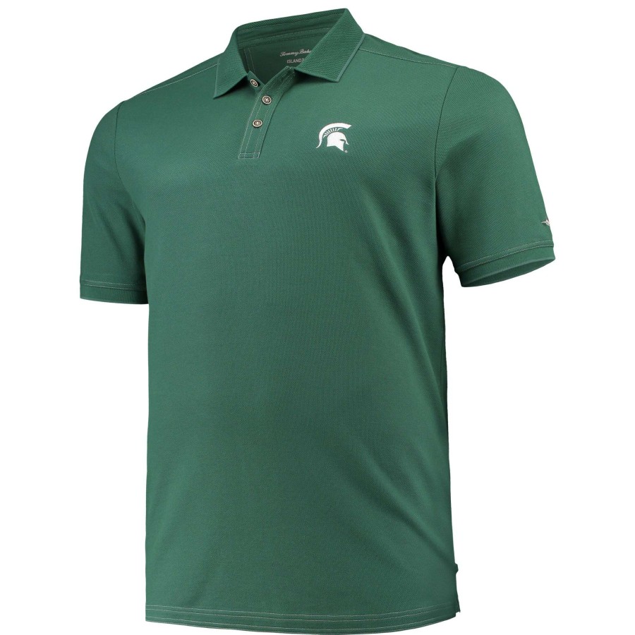 Men * | Discount Store Men'S Tommy Bahama Green Michigan State Spartans Big & Tall Sport Emfielder 2.0 Polo