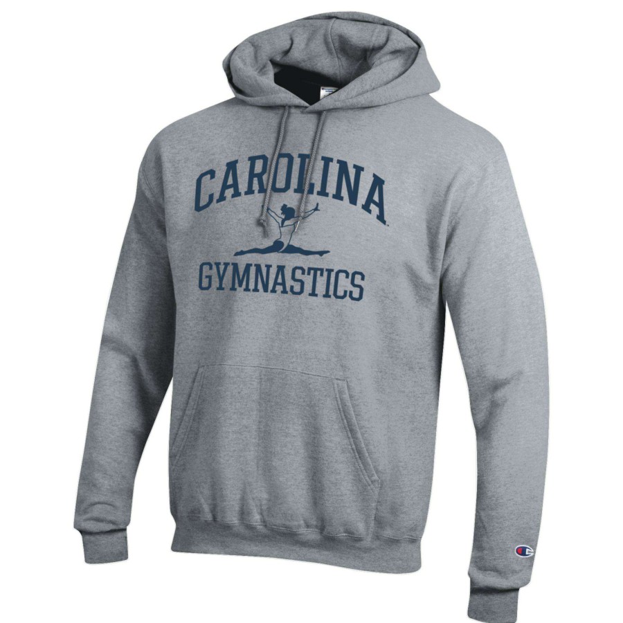 Men * | Lower Prices Men'S Champion Gray North Carolina Tar Heels Gymnastics Icon Powerblend Pullover Hoodie