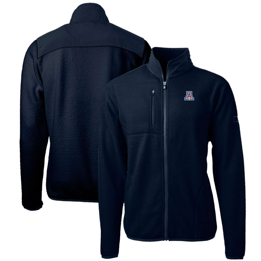 Men * | Lower Prices Men'S Cutter & Buck Navy Arizona Wildcats Big & Tall Cascade Eco Sherpa Fleece Full-Zip Jacket