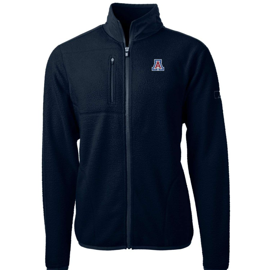 Men * | Lower Prices Men'S Cutter & Buck Navy Arizona Wildcats Big & Tall Cascade Eco Sherpa Fleece Full-Zip Jacket