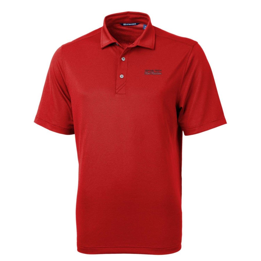 Men * | Clearance Sale Men'S Cutter & Buck Red Texas Tech Red Raiders Team Logo Virtue Eco Pique Recycled Polo