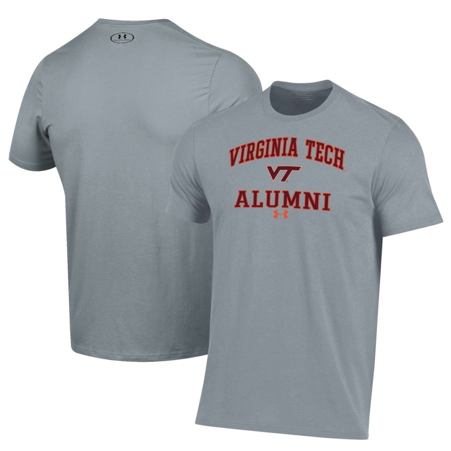 Men * | Good Quality Men'S Under Armour Gray Virginia Tech Hokies Alumni Performance T-Shirt