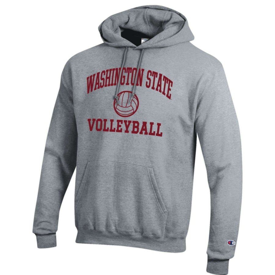 Men * | Tendy Style Men'S Champion Gray Washington State Cougars Volleyball Icon Pullover Hoodie