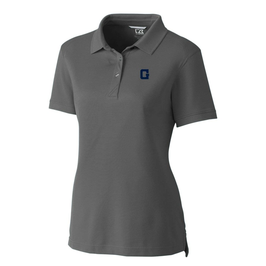 Women * | Reliable Quality Women'S Cutter & Buck Steel Georgetown Hoyas Advantage Tri-Blend Pique Polo