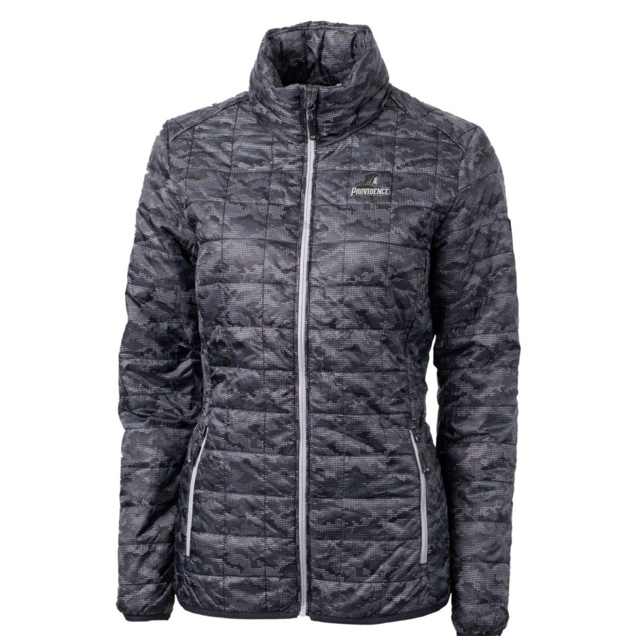 Women * | Discount Store Women'S Cutter & Buck Black Providence Friars Eco Full-Zip Puffer Jacket