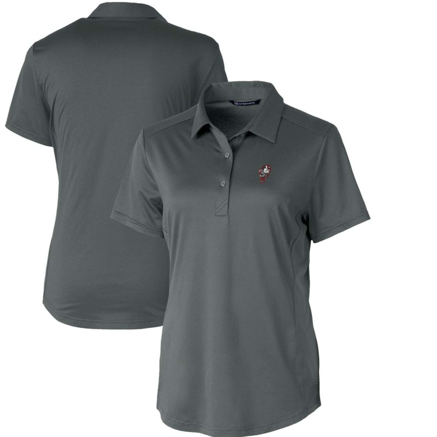 Women * | Lower Prices Women'S Cutter & Buck Steel Ohio State Buckeyes Vault Prospect Textured Stretch Polo