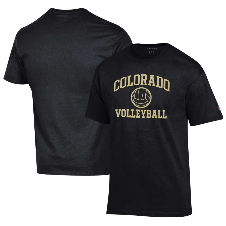 Men * | Lower Prices Men'S Champion Black Colorado Buffaloes Volleyball Icon T-Shirt