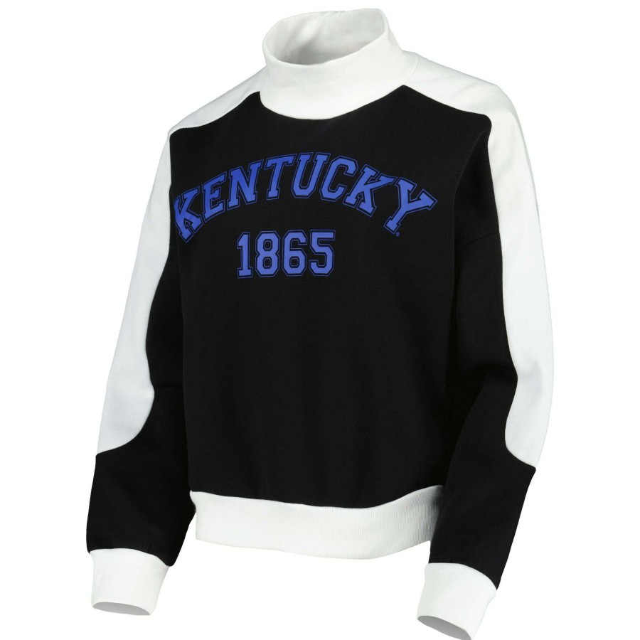 Women * | Discount Store Women'S Gameday Couture Black Kentucky Wildcats Make It A Mock Sporty Pullover Sweatshirt