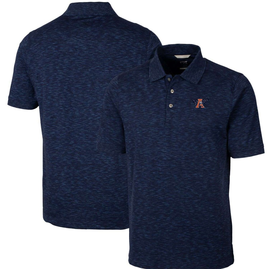 Men * | Discount Store Men'S Cutter & Buck Navy Auburn Tigers Vault Advantage Tri-Blend Space Dye Big & Tall Polo