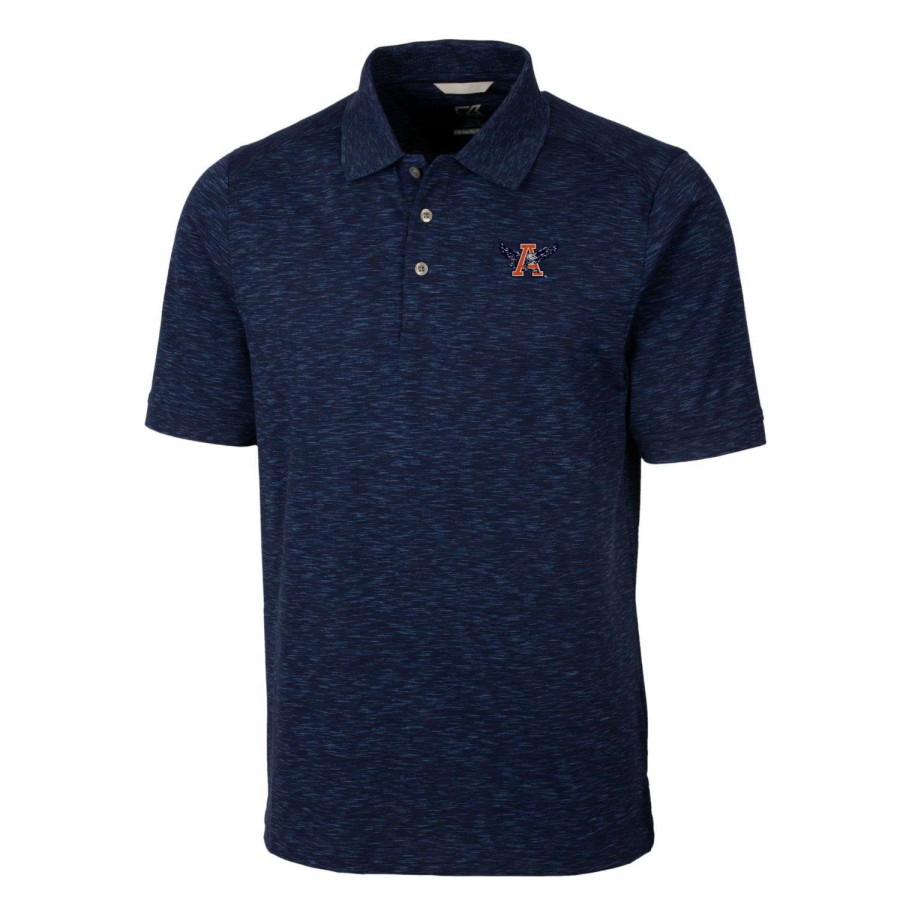 Men * | Discount Store Men'S Cutter & Buck Navy Auburn Tigers Vault Advantage Tri-Blend Space Dye Big & Tall Polo