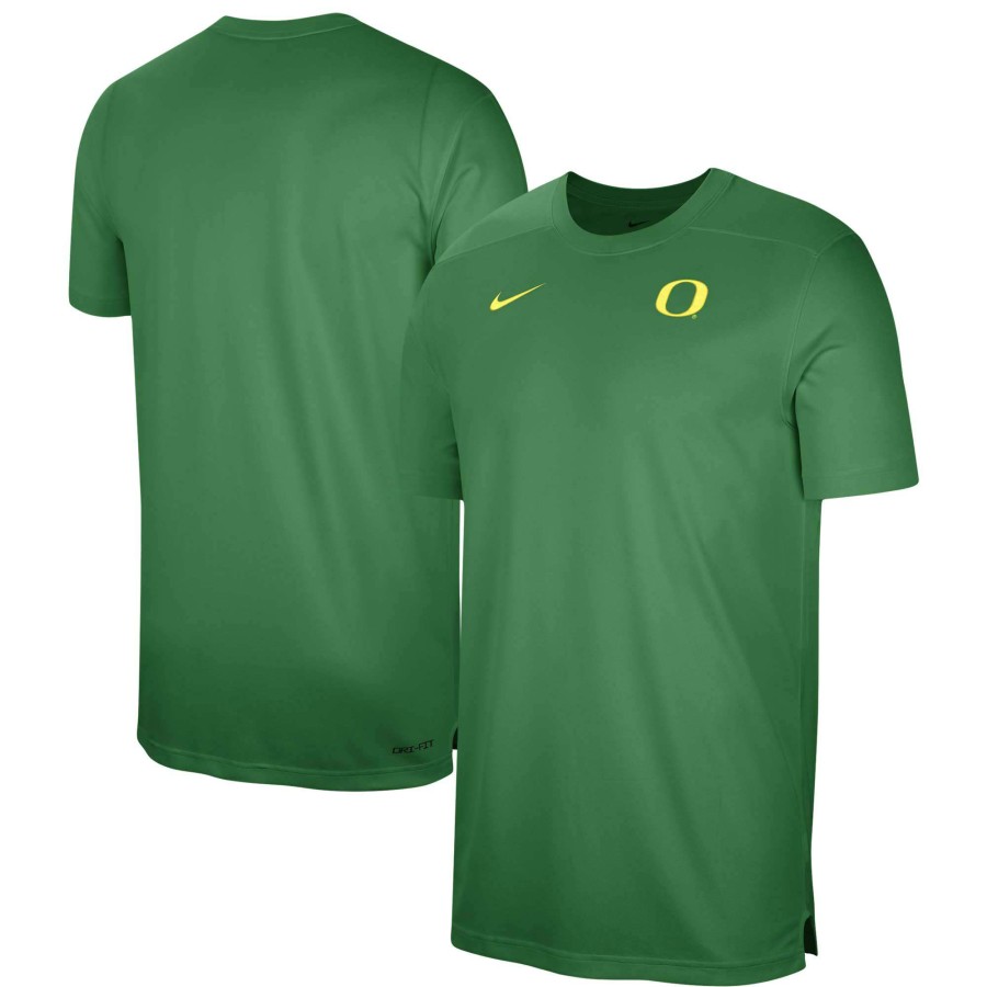 Men * | Bestsellers Men'S Nike Green Oregon Ducks Sideline Coaches Performance Top