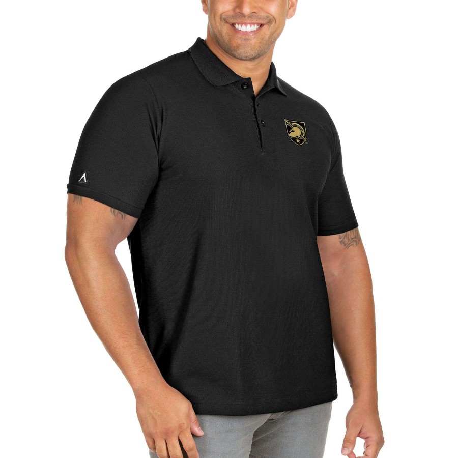 Men * | Reliable Quality Men'S Antigua Black Army Black Knights Big & Tall Legacy Pique Polo