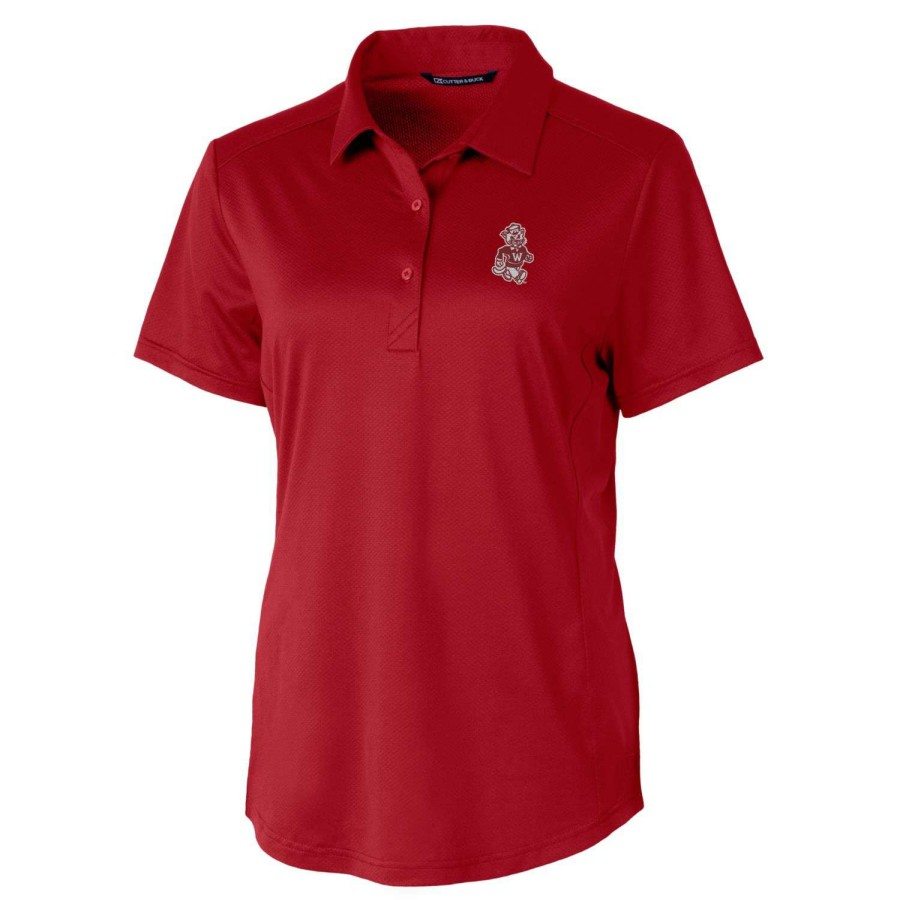 Women * | Lower Prices Women'S Cutter & Buck Crimson Washington State Cougars Vault Prospect Textured Stretch Polo