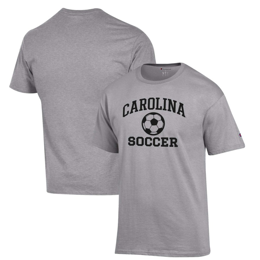 Men * | Online Sales Men'S Champion Gray South Carolina Gamecocks Soccer Icon T-Shirt