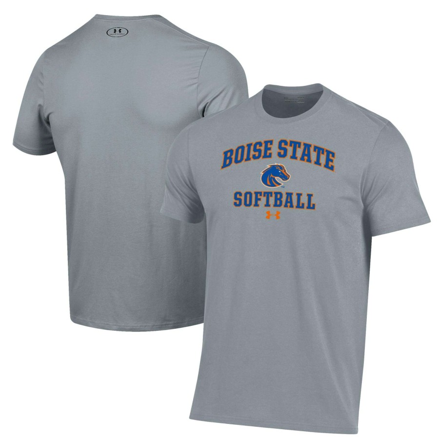 Men * | Best Sellers Men'S Under Armour Gray Boise State Broncos Softball Performance T-Shirt