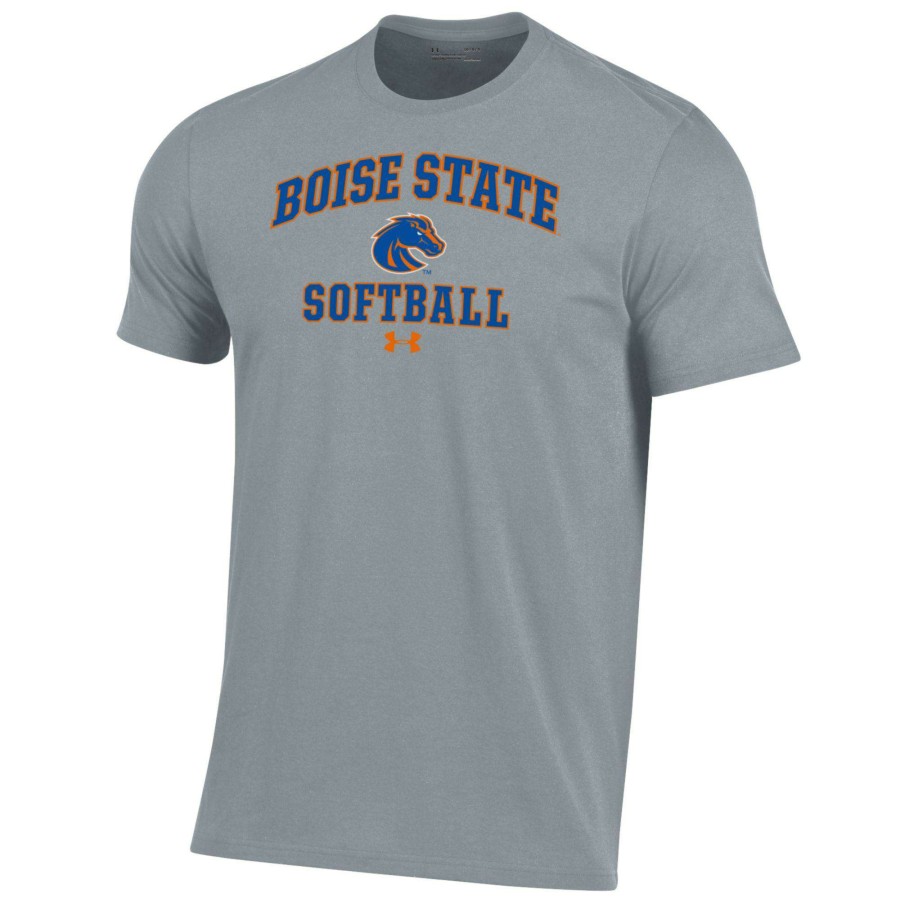 Men * | Best Sellers Men'S Under Armour Gray Boise State Broncos Softball Performance T-Shirt