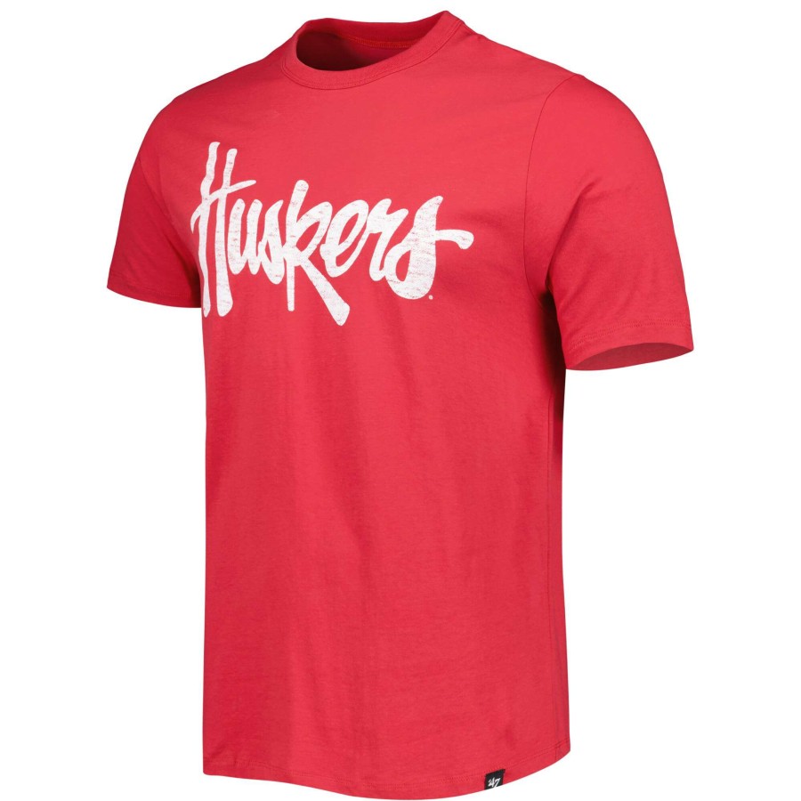 Men * | Hot Sell Men'S '47 Scarlet Nebraska Huskers Premier Franklin Logo T-Shirt