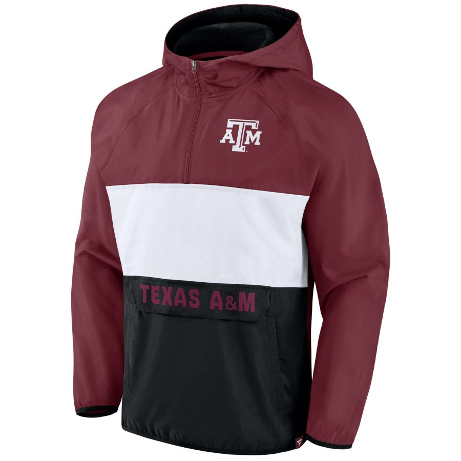 Men * | Online Discount Men'S Fanatics Branded Maroon Texas A&M Aggies Victory On Raglan Quarter-Zip Hoodie