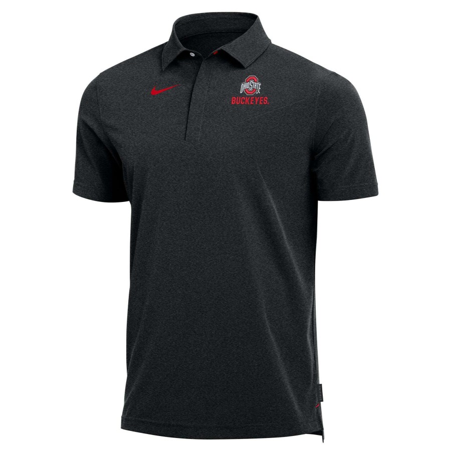 Men * | Clearance Sale Men'S Nike Heathered Black Ohio State Buckeyes 2022 Coach Performance Polo