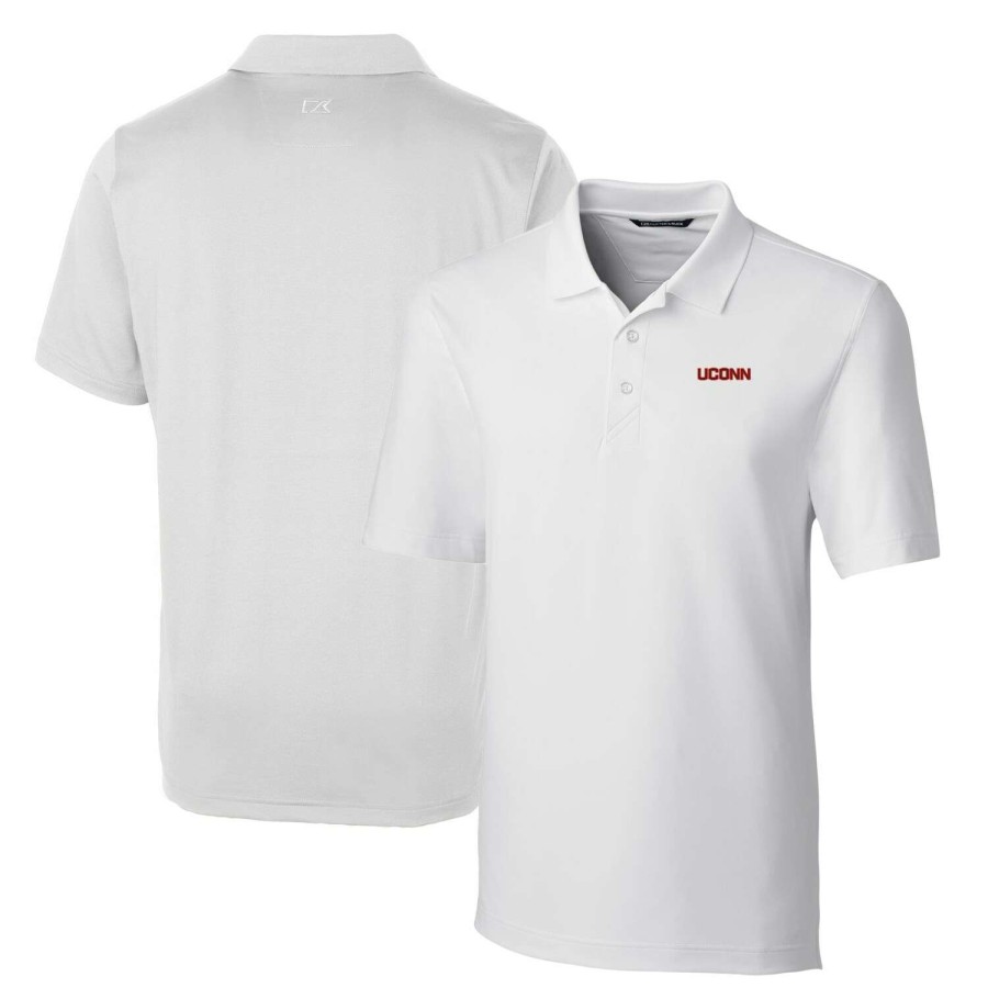 Men * | Reliable Quality Men'S Cutter & Buck White Uconn Huskies Big & Tall Forge Stretch Polo