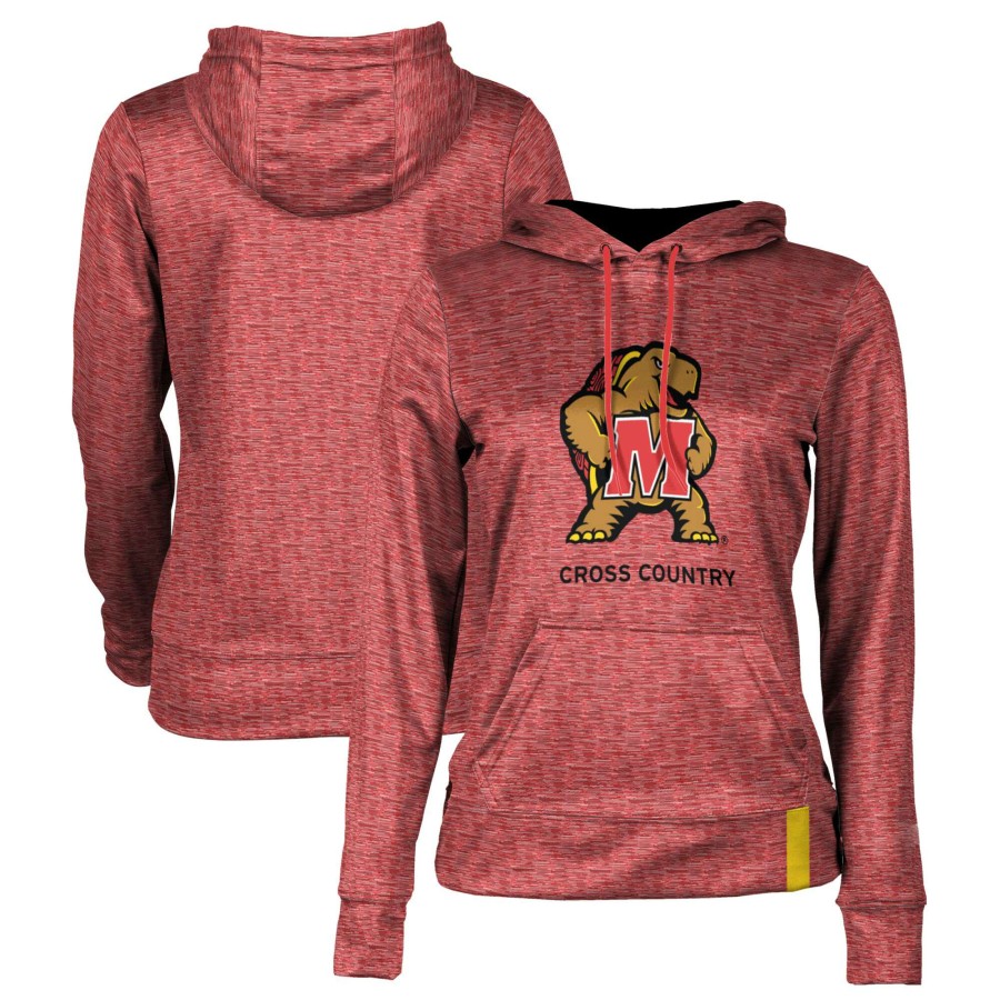 Women * | Best Quality Women'S Red Maryland Terrapins Cross Country Pullover Hoodie