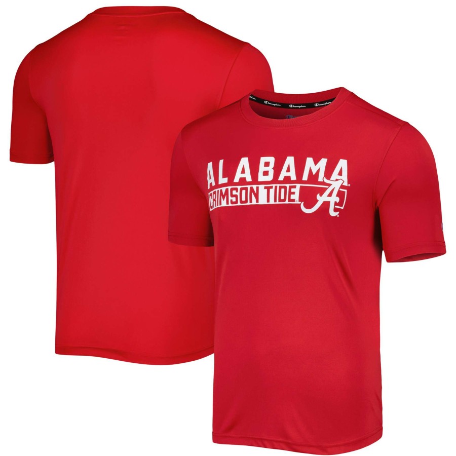 Men * | Good Quality Men'S Champion Crimson Alabama Crimson Tide Impact Knockout T-Shirt