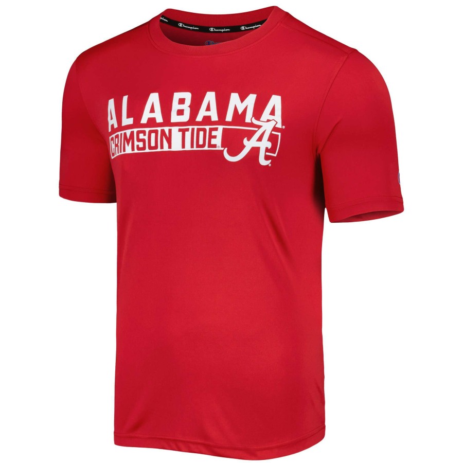 Men * | Good Quality Men'S Champion Crimson Alabama Crimson Tide Impact Knockout T-Shirt