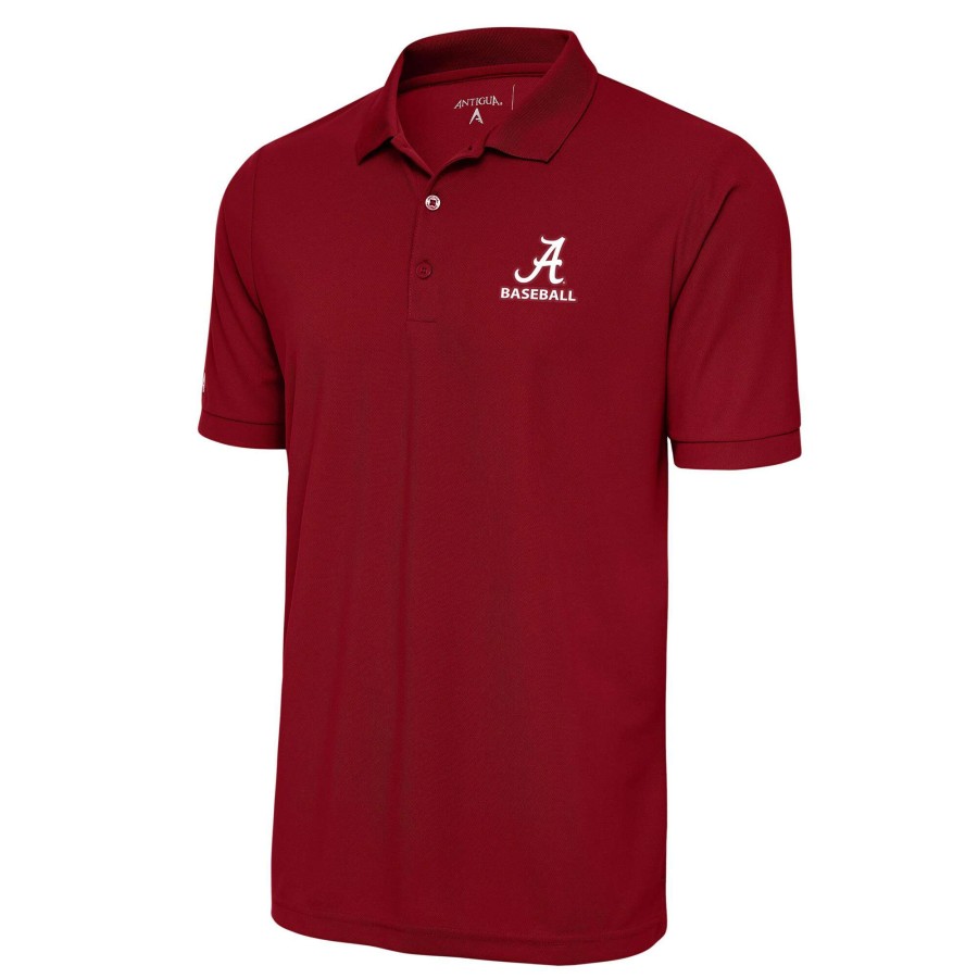 Men * | Best Sellers Men'S Antigua Crimson Alabama Crimson Tide Baseball Legacy Pique Polo