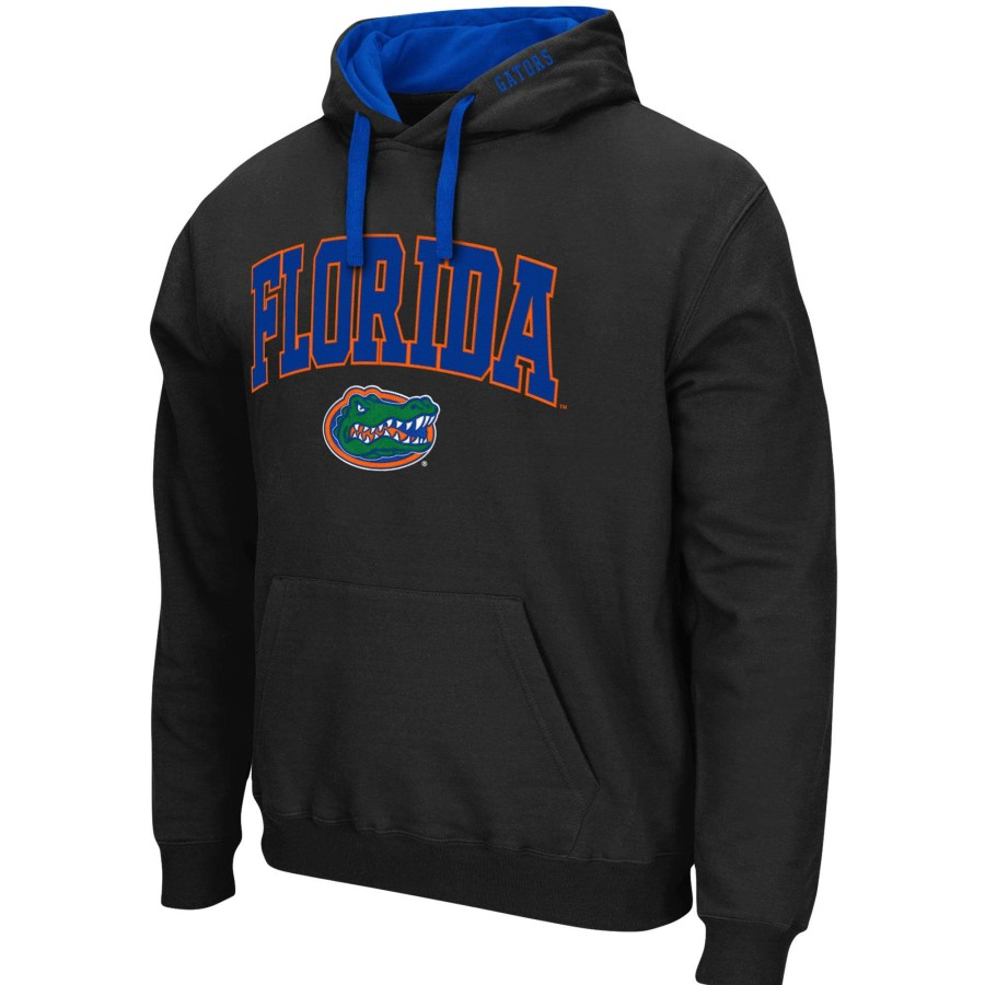 Men * | Reliable Quality Men'S Colosseum Black Florida Gators Big & Tall Arch & Logo 2.0 Pullover Hoodie