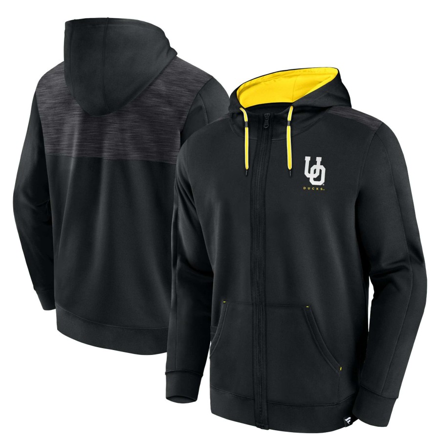 Men * | Bestsellers Men'S Fanatics Branded Black Oregon Ducks Power Index Full-Zip Hoodie