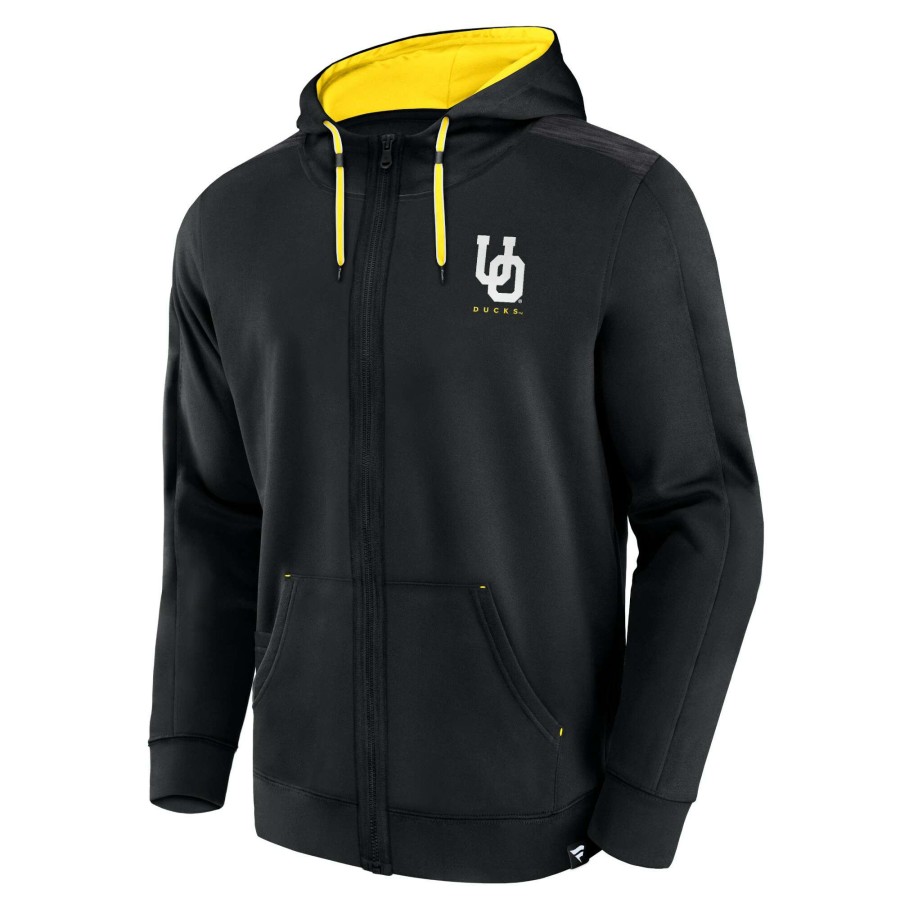 Men * | Bestsellers Men'S Fanatics Branded Black Oregon Ducks Power Index Full-Zip Hoodie