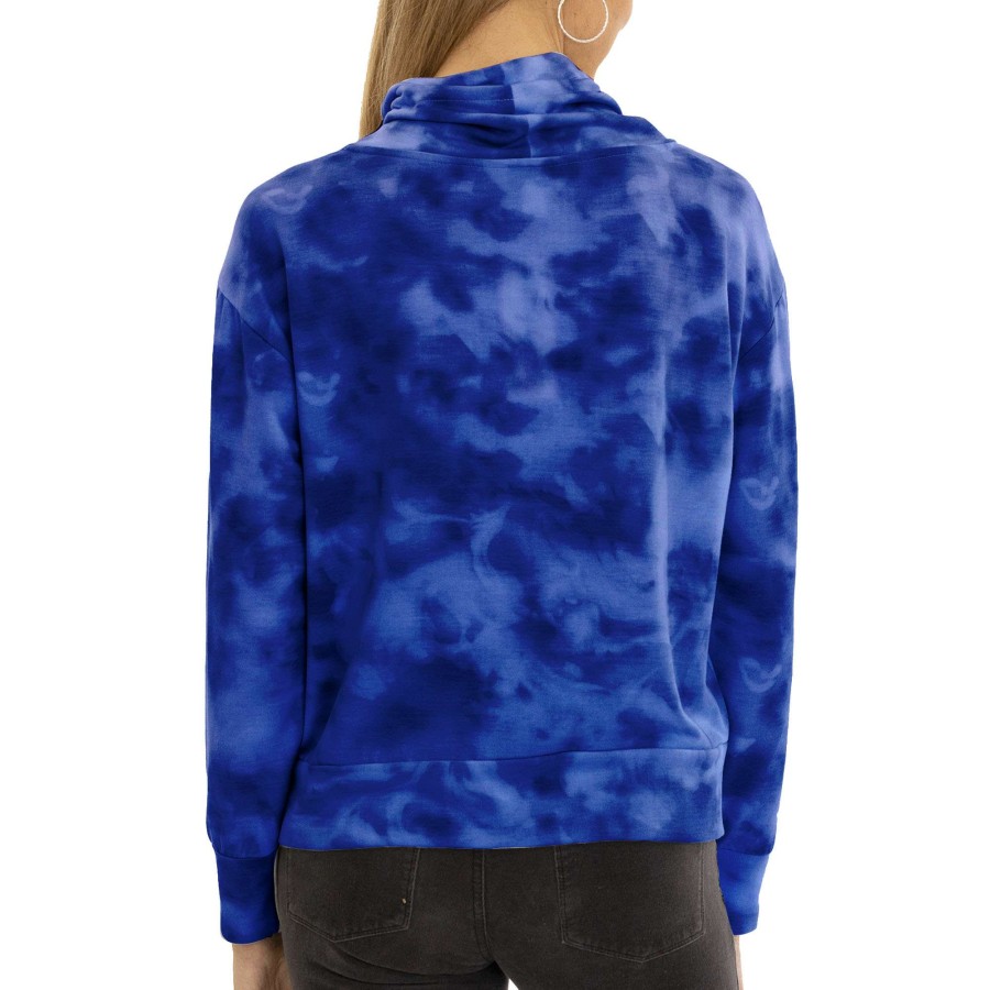 Women * | Lower Prices Women'S Blue Penn State Nittany Lions Maddie Tie-Dye Tri-Blend Pullover Hoodie