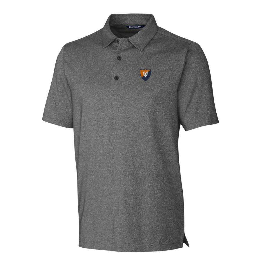 Men * | Clearance Sale Men'S Cutter & Buck Heather Charcoal Illinois Fighting Illini Forge Stretch Polo