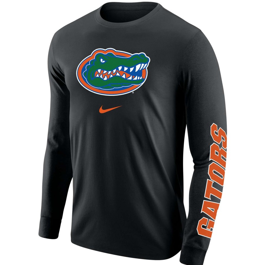 Men * | Clearance Sale Men'S Nike Black Florida Gators Team Lockup 2-Hit Long Sleeve T-Shirt